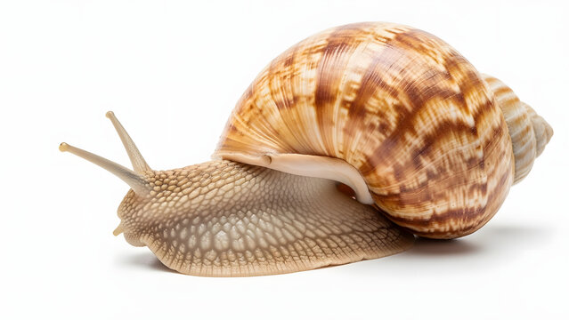 Garden Snail Isolated on White Background