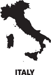 Italy map silhouette on white background