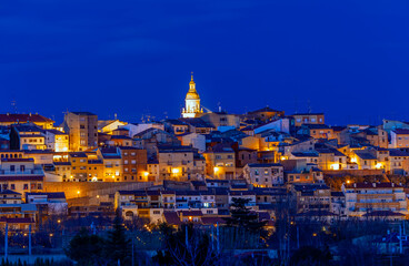 Night view of Calahorra. La Rioja, Spain
