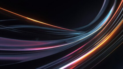 refined curved neon illumination against darkness, elegant luminous neon trails conveying speed and opulence, chic illuminated light paths with flowing curvature emphasizing luxury and rapid motion