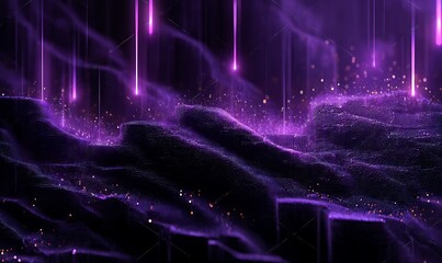A futuristic 3D abstract backdrop with a grainy purple texture transitioning from pale violet to dark amethyst, highlighted by glowing accents.