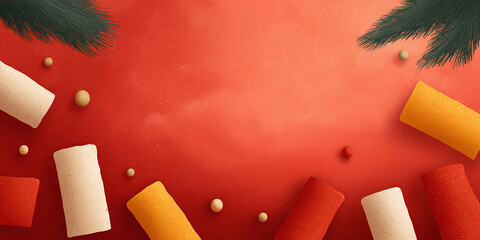 red background with xmas elements