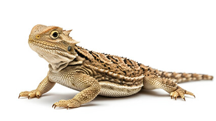 Fototapeta premium Young Bearded Dragon Isolated on White Background