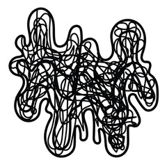 Abstract scribble shape isolated on transparent background