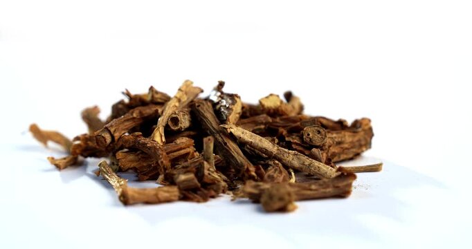 dried Giloy or Guduchi or Tinospora cordifolia stems. indian ayurvedic medicine