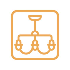 chandelier sign icon, color vector, on a white background
Vector sign icon