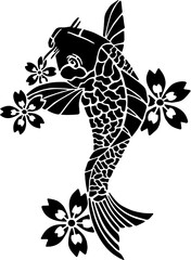 black and white Koi fish tattoo