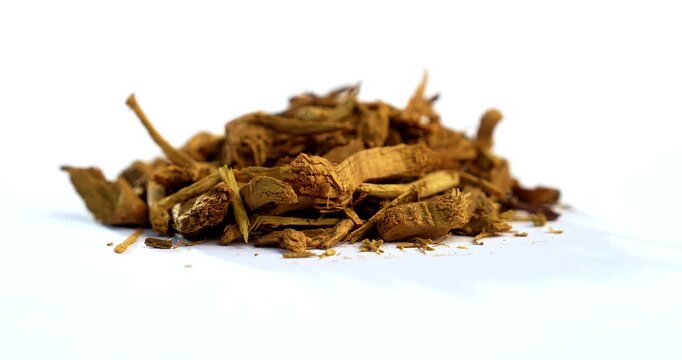 Ayurvedic Daruharidra - Daru haldi or tree turmeric isolated over white background