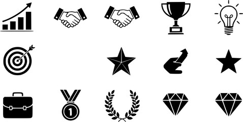 
Corporate success icons set
