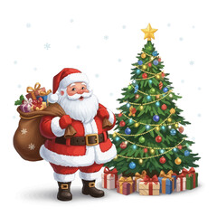 Santa claus with christmas gifts