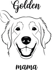 Golden Mama Labrador Breed Cute Pet Animal Vector Illustration Design for T-Shirt Mug Poster Sticker Sublimation Cut File