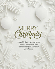 Naklejka premium Luxury Merry Christmas Celebration Poster