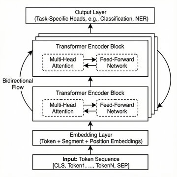 Machine Learning Transformer Architecture Diagram with Encoder Blocks  