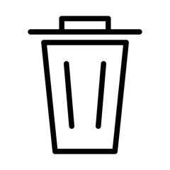 Modern garbage can icon, clean recycling symbol