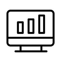 Monitor showing growth chart for business success