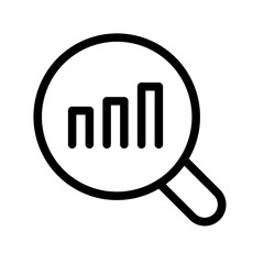 Analyze growth data with magnifying glass icon