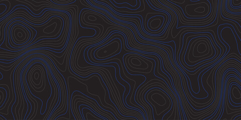 Dark abstract topographic contour pattern with smooth flowing lines and subtle blue accents. Modern minimalist background ideal for digital design, wallpapers, branding, and seamless graphic textures.