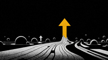 Guidance and Pathfinding concept illustration, Personal or Business consulting Services, Success journey and Breakthrough minimalist design, System Innovation and Digital Growth, Data Streaming