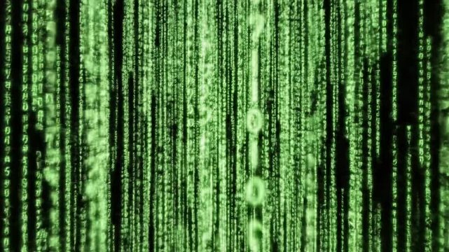 Matrix Code Digital Data Rain Animation | Cyberpunk Tech Loop