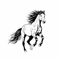 Majestic galloping horse with flowing mane and tail.