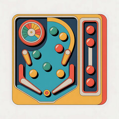 Colorful Retro Pinball Game Illustration.generative ai

Short Description abright and playful illustration of a retro pinball game featuring vibrant colors, round bumpers, buttons, and classic arcade 