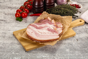 Smoked pork belly slices snack