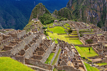 The ruins of Machu Picchu in the Andes of Peru