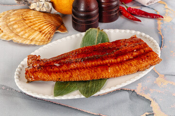 Smoked unagi eel in sause