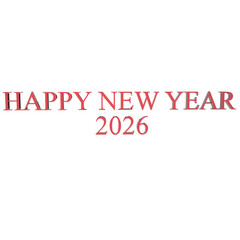 Happy new year 2026 text with a dark background and red glowing letters,png,2026,new year 