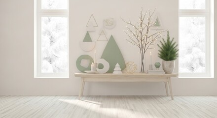 Minimalist Holiday Decor, Cozy Winter Interior