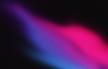 Abstract dark purple pink blue color gradient with neon blurred flow and subtle grainy texture banner design