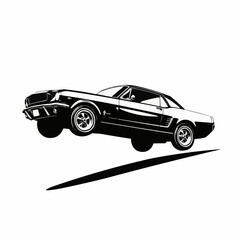 Classic Muscle Car Illustration - A Powerful Automotive Icon in Motion.