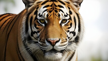 Closeup portrait of a majestic tiger looking directly at camera