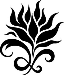 Elegant Floral Tattoo Design &ndash; Decorative Flower Line Art