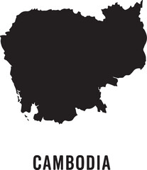 Obraz premium Cambodia map silhouette on white background