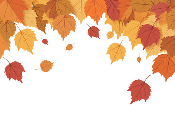 Fototapeta premium Falling Autumn Leaves Pattern on Black Background foliage