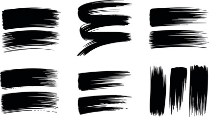Black brush stroke elements on white background grunge