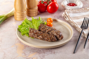 Hot beef kebab minced meat