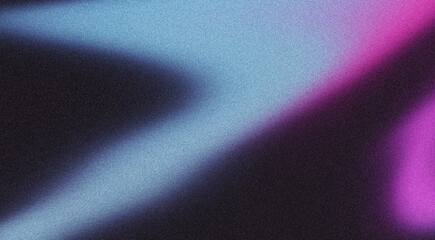 Dark blue purple grainy poster background, with abstract color gradient shape, noise texture effect black backdrop wide banner header cover design, copy space