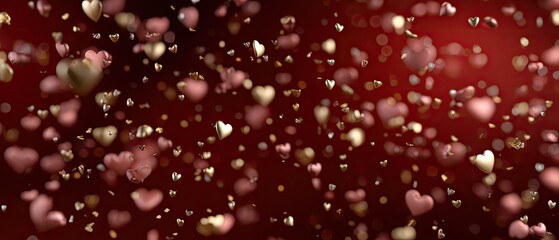Vibrant red heart bokeh background brings warmth and joy for Valentine's Day celebrations and wedding decorations filled with love and romance