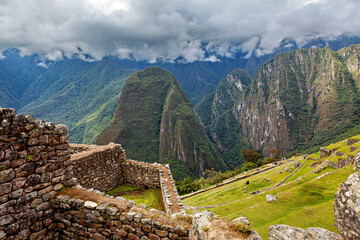 The ruins of Machu Picchu in the Andes of Peru
