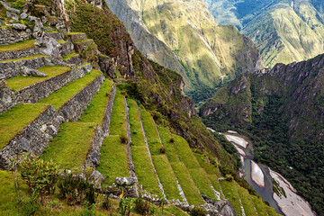 The ruins of Machu Picchu in the Andes of Peru