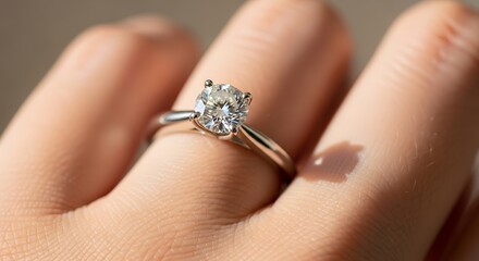 Elegant oval diamond engagement ring on a woman s finger