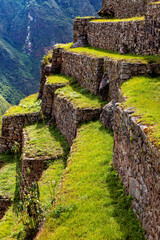 The ruins of Machu Picchu in the Andes of Peru