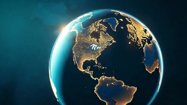 Spinning Earth with Asia and Africa view