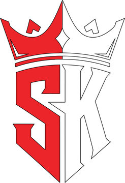 Elegant SK Monogram with Crown a Symbol of Leadership Graphic Art