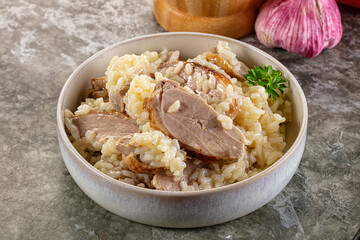 Risotto woth fried duck breast