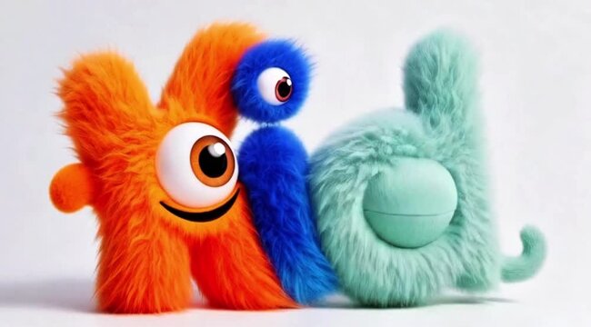 Playful Fuzzy Monster Letters Vibrant ABC Design