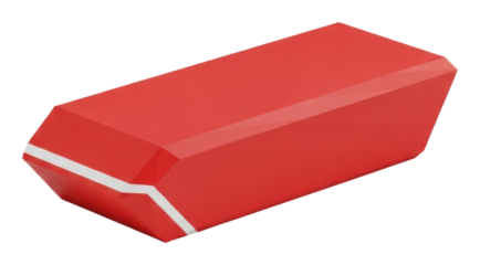 Creative red eraser design office space product minimalist isolated on transparent background