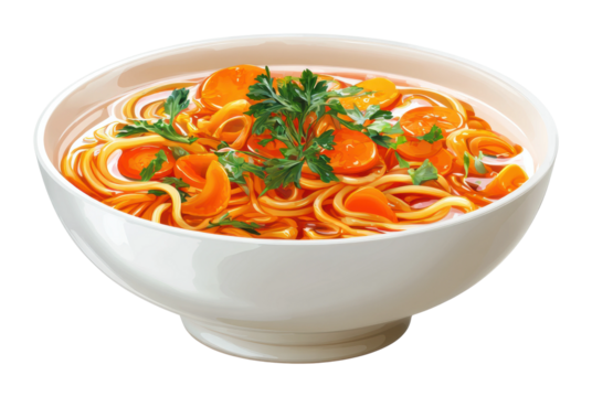Delicious spaghetti with eggs kitchen food bright isolated on transparent background